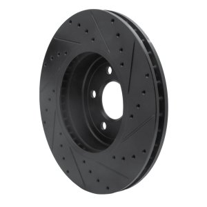 BMW 640I Gran Coupe Brake Rotor (1) - Front Left - R1 Concepts - Drilled & Slotted - Black - `11-`19